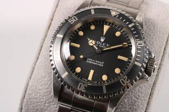 Thumbnail von Rolex Submariner (No Date) ref. 5513 aus 1967 – Traumhafte Vanille-Patina & graue Lünette – Nietenflexband