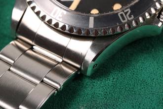 Thumbnail von Rolex Submariner (No Date) ref. 5513 aus 1967 – Traumhafte Vanille-Patina & graue Lünette – Nietenflexband
