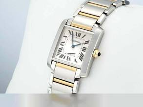 Thumbnail von Cartier Tank Française Medium Edelstahl Gelbgold 750 W51006q4 Stahl Gold Steel 18kt Yellow Gold