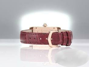 Thumbnail von Cartier Tank Américaine Rosegold 750 2018 Lederband W2607456 Damen Gold