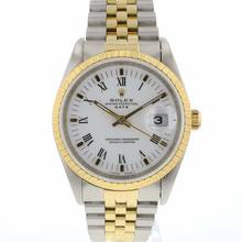 Thumbnail von Rolex Oyster Perpetual Date 34 Gold/Steel White Roman Dial
