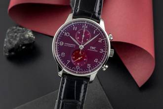 Thumbnail von IWC Portugieser Chronograph Red Dial Stahl Automatik Herrenuhr Ref. IW371616