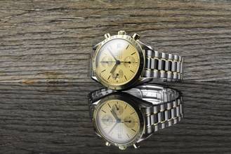 Thumbnail von Omega Speedmaster Date 39 Automatik TOP VINTAGE Steel / Gold