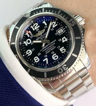  Breitling Superocean II a17365C9 Full Set Black Dial Box Papers a17365C9 