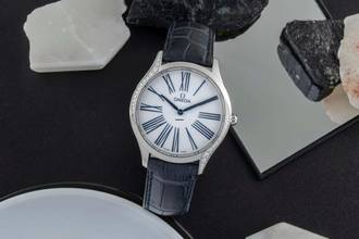  Omega De Ville Trésor Damenuhr Diamanten Ref. 428.17.36.60.04.001 Papiere 