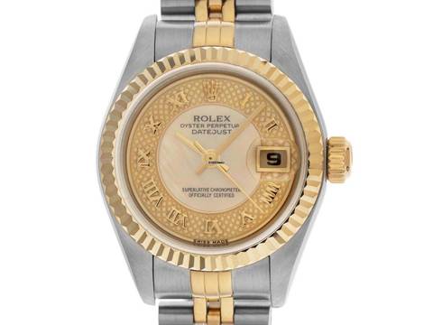  Rolex Lady-Datejust Ref.79173 2002 Full Set sehr gut Vintage Datejust Lady Perlmutt 
