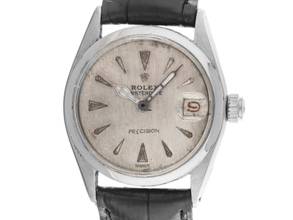 Thumbnail von Rolex Oysterdate Precision Red Date Ref.6266 1953 original Box sehr gut Vintage Oysterdate Precision Red Date open 6/9