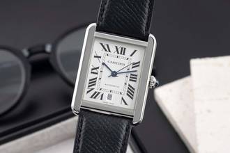 Thumbnail von Cartier Tank Solo XL stainless steel automatic men's watch Ref. WSTA0029 B&P