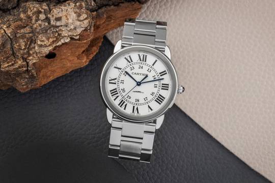 Cartier Ronde de Cartier Solo De Cartier Automatic Date Steel Men's Watch Ref. WSRN0012