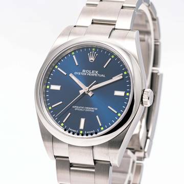  Rolex Oyster Perpetual 39 Blue – 114300 – like NEW – 12/2018 Full Set Lc100 