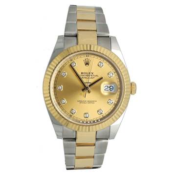  Rolex Datejust 41 Champagne/Diamond Index Ref. 126333 Serviced 