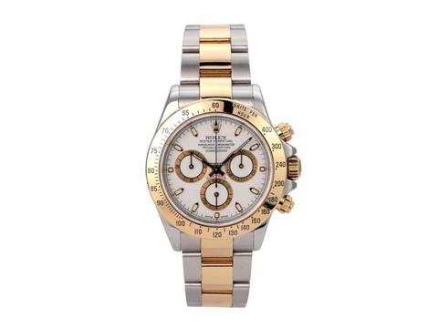  Rolex Daytona Edelstahl / Gelbgold Ref. 116523 Weiß 