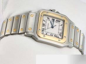Thumbnail von Cartier Santos Galbée stainless steel yellow gold 750 W20011c4 date steel steel 18kt yellow gold