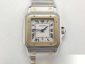 Thumbnail von Cartier Santos Galbée stainless steel yellow gold 750 W20011c4 date steel steel 18kt yellow gold