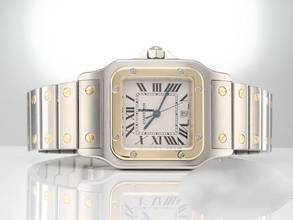 Thumbnail von Cartier Santos Galbée stainless steel yellow gold 750 W20011c4 date steel steel 18kt yellow gold