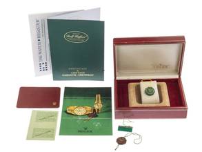 Thumbnail von Rolex Datejust 31 Medium Ref.6827 1978 Box&Beschreibung sehr gut Vintage Datejust Medium 18kt Gelbgold open 6/9