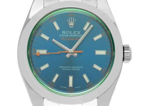  Rolex Milgauss Elektroblau Ref.116400GV 2016 Full Set wie Neu Vintage Milgauss Elektroblau 