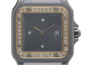 Thumbnail von Cartier Santos GM Großes Modell Ref.2961 1987 Full Set sehr gut Vintage Santos GM großes Modell Diamanten