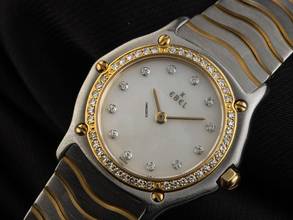 Thumbnail von Ebel Classic Lady Ref.181930X 1992 original box very good vintage Classic Lady mother-of-pearl diamonds