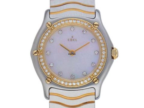  Ebel Classic Lady Ref.181930X 1992 original Box sehr gut Vintage Classic Lady Perlmutt Diamanten 