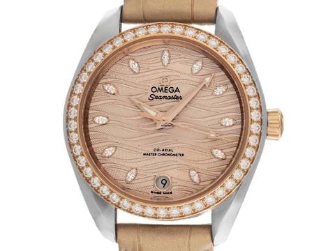 Omega Seamaster Aqua Terra 150M Ref.220.28.34.20.59.001 2026 Full Set Ungetragen Seamaster Aqua Terra 150M Diamanten Krokoleder Faltschließe 