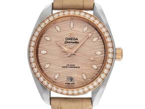Omega Seamaster Aqua Terra 150M Ref.220.28.34.20.59.001 2026 Full Set Unworn Seamaster Aqua Terra 150M Diamonds Crocodile Leather Folding Clasp