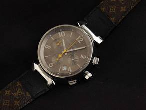 Thumbnail von Louis Vuitton Tambour Chronograph Ref.Q1122 2008 original box very good vintage Tambour Chronograph