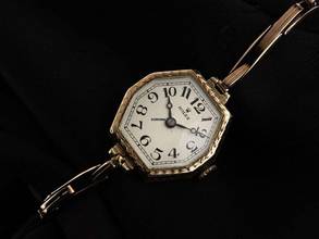 Thumbnail von Rolex Art Deco Stretch 1927 original box, very good vintage Art Deco stretch with folding lid, 9kt rose gold