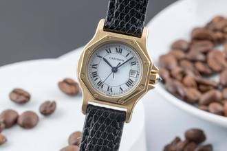 Thumbnail von Cartier Santos Ronde Octagon Lady 18K (0,750) Gold Automatik Damenuhr Ref. 2969