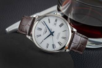Thumbnail von Longines Record Steel Automatic Men's Watch Ref. L2.821.4.11.2 Papers 2023