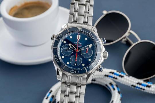  Omega Seamaster Diver 300 M Chronograph 44MM Ref. 212.30.44.50.03.001 B&P 