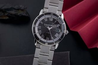 Cartier Ronde Croisière de Cartier Automatic Date Stainless Steel Men's Watch Ref. WSRN0011 Box