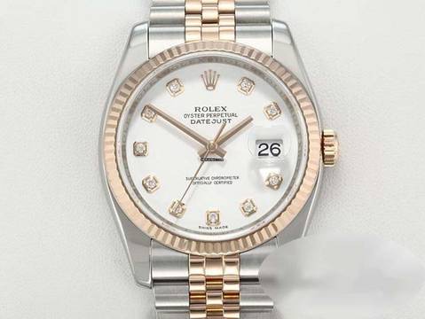  Rolex Datejust 36 36mm 116231 2009 Stahl Rosegold 750 Diamanten Automatik Stainless Steel 18kt Rose Gold Jubilé-band Chronometer Oyster White Dial 
