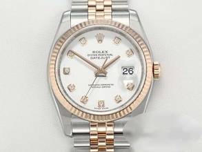  Rolex Datejust 36 36mm 116231 2009 Stahl Rosegold 750 Diamanten Automatik Stainless Steel 18kt Rose Gold Jubilé-band Chronometer Oyster White Dial 