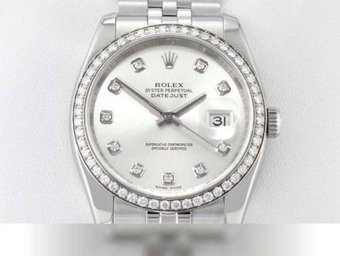  Rolex Datejust 36 36mm 116244 2011 Stahl Weissgold 750 Diamanten Automatik Stainless Steel 18kt White Gold Jubilé-band Chronometer Oyster 