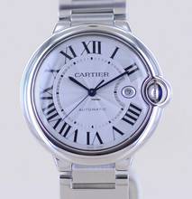  Cartier Ballon Bleu Steel Automatic Klassiker Luxusuhr Silver roman dial 42mm 