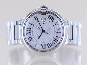 Thumbnail von Cartier Ballon Bleu Steel Automatic Klassiker Luxusuhr Silver roman dial 42mm