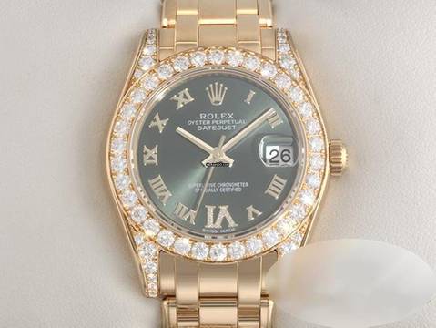  Rolex Pearlmaster 34 81158 2016 Gelbgold 750 Diamanten Automatik 18kt Yellow Gold Medium Chronometer Oyster 