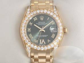  Rolex Pearlmaster 34 81158 2016 Gelbgold 750 Diamanten Automatik 18kt Yellow Gold Medium Chronometer Oyster 