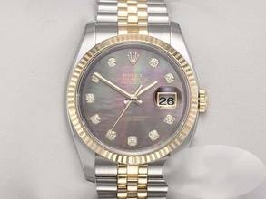 Thumbnail von Rolex Datejust 36 36mm 116233 2013 Perlmutt Diamanten Stahl Gelbgold 750 Automatik Stainless Steel 18kt Yellow Gold Jubilé-band Chronometer Oyster
