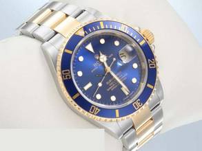 Thumbnail von Rolex Submariner Date 16613 T Stahl Gelbgold 750 Rehaut 2008 Automatik Stainless Steel 18kt Yellow Gold Oyster-band Chronometer Blue Dial