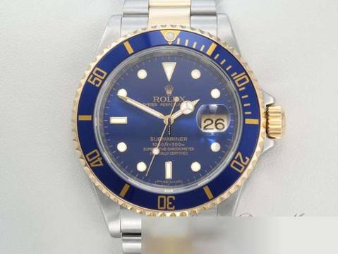 Rolex Submariner Date 16613 T Stahl Gelbgold 750 Rehaut 2008 Automatik Stainless Steel 18kt Yellow Gold Oyster-band Chronometer Blue Dial 