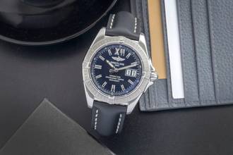  Breitling Cockpit Galatic Big Date Edelstahl Automatik Herrenuhr Ref. A49350 Klassiker 