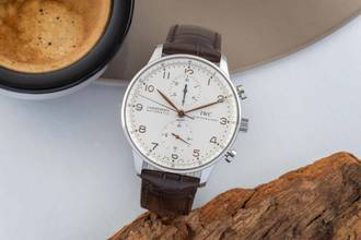 Thumbnail von IWC Portugieser Chronograph Stahl Automatik Herrenuhr Ref. IW371401 B&P 2000