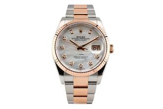 Thumbnail von Rolex Datejust 36 MOP Dial With Diamond Index - Steel And Rose Gold - Oyster Bracelet - 116231