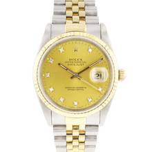  Rolex Datejust 36 Steel Gold Jubilee Fluted Champagne Diamond Dial 