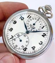 Thumbnail von This year's vintage pocket watch with chronograph steel 52mm pocket watch steel pocket watch