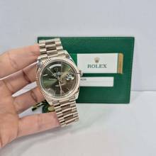 Rolex Day-Date 40 40mm President White Gold Olive Green Automatic Complete