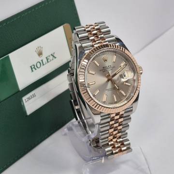  Rolex Datejust 41 41mm Ouro Rosé & Aço Jubilee Automático Completo 