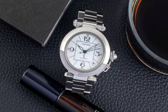 Thumbnail von Cartier Pasha C Stahl Automatik White Dial Herrenuhr Ref. W31074M7 Klassiker